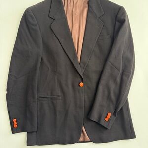 Versace Black Blazer with Orange Buttons